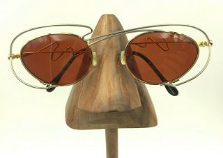 Vintage Neostyle Holiday 973 339 Gold Metal Silver Oval Sunglasses Frames