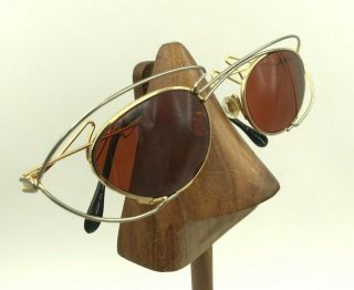 Vintage Neostyle Holiday 973 339 Gold Metal Silver Oval Sunglasses Frames 2