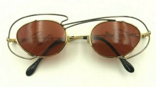 Vintage Neostyle Holiday 973 339 Gold Metal Silver Oval Sunglasses Frames 4