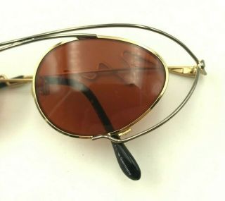 Vintage Neostyle Holiday 973 339 Gold Metal Silver Oval Sunglasses Frames 6