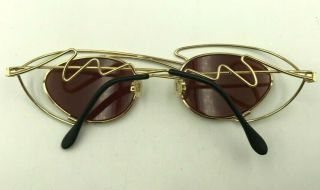 Vintage Neostyle Holiday 973 339 Gold Metal Silver Oval Sunglasses Frames 7