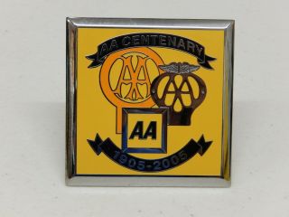 Vintage Chrome Aa Automobile Association 1905 2005 Centenary Car Badge Emblem