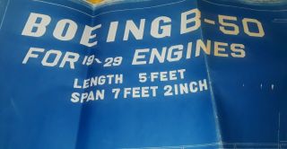 Vintage S & E Models Boeing B - 50 Superfortress control line plane kit RARE 3