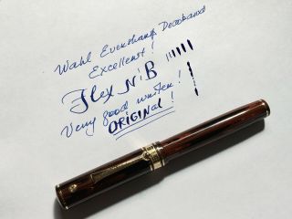 Oversize Vintage Wahl Eversharp Fountain Pen - Deco Band - Gold Seal Flexible Nib