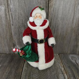 Vintage Santa Claus Tree Topper Figurine Christmas Porcelain Face Dakin 1988