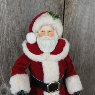 Vintage Santa Claus Tree Topper Figurine Christmas Porcelain Face Dakin 1988 2