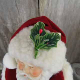 Vintage Santa Claus Tree Topper Figurine Christmas Porcelain Face Dakin 1988 3