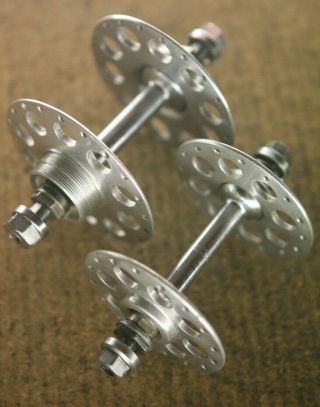 Vintage Bh British Hubs Airlite Continental High Flange Double Fixed Hubs Hubset