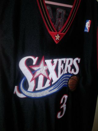 Vtg 90s NBA Philadelphia 76ers Allen Iverson Champion ROOKIE SEASON Jersey SZ 48 4