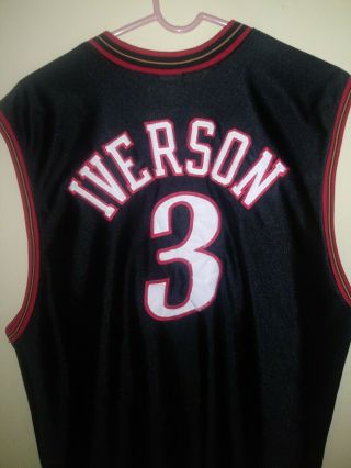 Vtg 90s NBA Philadelphia 76ers Allen Iverson Champion ROOKIE SEASON Jersey SZ 48 6