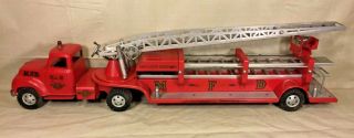 Vintage Tonka Mfd 5 Ladder Fire Truck Ladder Goes Up & Out Very