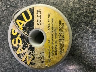 5 Lb.  Spool Vintage Nassau C Rosin Core Solder Spec At 7076