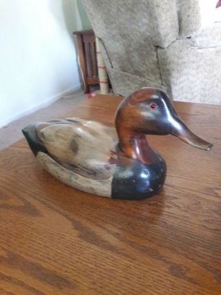 Tom Taber Drake Redhead Diver Duck Decoy Signed