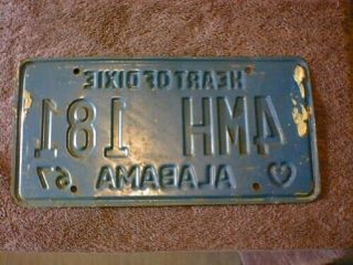 Vintage Heart of Dixie Alabama 67 License Plate Tag 4MH 181 1967 Car Auto County 2
