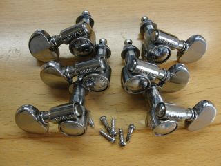 1959 Grover Usa Vintage Chrome Pat Pend Tuners Machines 3x3 Martin D - 28 Exc