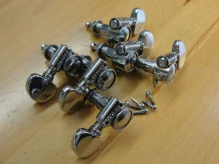 1959 Grover USA Vintage Chrome Pat Pend Tuners Machines 3x3 Martin D - 28 EXC 2