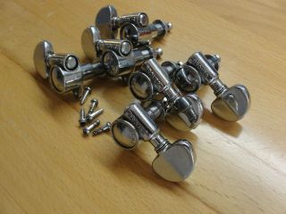 1959 Grover USA Vintage Chrome Pat Pend Tuners Machines 3x3 Martin D - 28 EXC 7