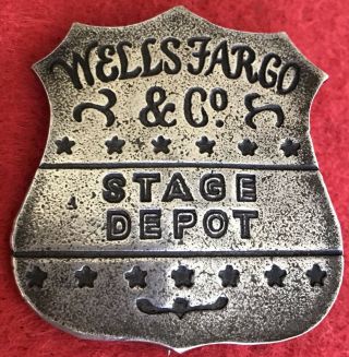Vintage Obsolete Wells Fargo Stage Depot Badge—marked Coin Silver