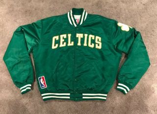 Vintage Boston Celtics Starter Jacket Satin Size Xl Green Nba