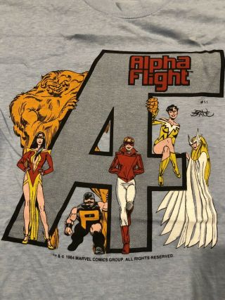 Vintage Marvel T Shirt 1984 Alpha Flight John Byrne Art