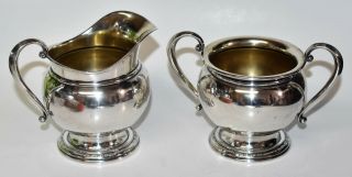 International Courtship C154 Sterling Silver Sugar Bowl & Creamer Set