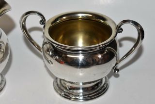 International Courtship C154 Sterling Silver Sugar Bowl & Creamer Set 2