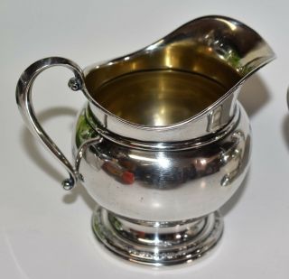 International Courtship C154 Sterling Silver Sugar Bowl & Creamer Set 3