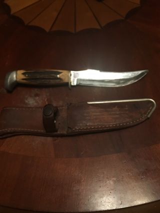 Vintage - Case Xx 523 - 5 Stag Hunting Knife - With Sheath
