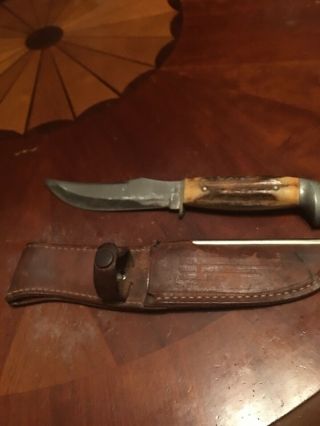 VINTAGE - CASE XX 523 - 5 STAG HUNTING KNIFE - WITH SHEATH 4