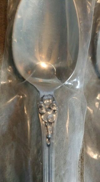 4 Wallace STERLING SILVER Silverware Iced Tea Teaspoon Violet Pattern 3