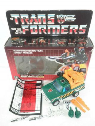 Transformers G1 Generation 1 Autobot Hoist Vintage Hasbro Jh