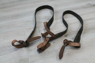 RUSSIAN WWII BROWN LEATHER SLING FOR MOSIN NAGANT M44 CARBINE. 2