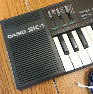 Vintage Casio SK - 1 Sampling Synthesizer Keyboard with adapter.  Great 2
