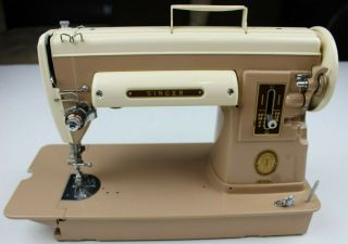 Vintage Singer 301A Sewing Machine 1950s Case,  Buttonholer,  & Accessories 2