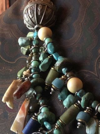 RARE Vintage Tabra Turquoise/mixed Stone SterlingTreasure Necklace 4