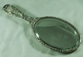 Late Victorian Silver Hand Mirror William Devenport Birmingham 1901 A707617 3