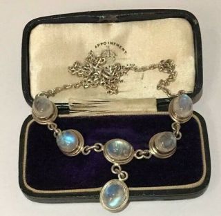 Vintage Moonstone Necklace,  Silver Moonstone Necklace,  Sterling Silver,  Divine.