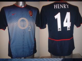 Arsenal Henry Shirt Jersey Football Soccer Nike Large 42/44 " France Top Vintage