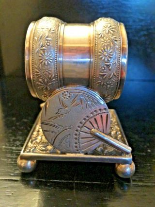 Antique napkin ring circa 1875 by Meriden Co white metal silver plated 4