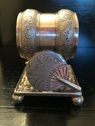 Antique napkin ring circa 1875 by Meriden Co white metal silver plated 5