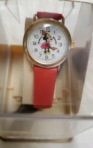 Vintage Minnie Mouse Walt Disney Productions Ladies Wristwatch Watch Bradley