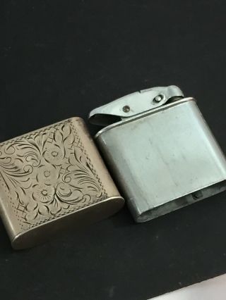 Vintage Unmarked Pocket Lighter With And Engraved.  835 Silver Wrap 8