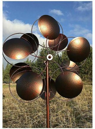 Large Metal Wind Spinners Garden Windmill Outdoor Lawn Decor Kinetic Art Vintage