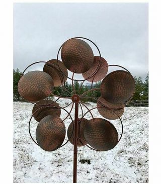 Large Metal Wind Spinners Garden Windmill Outdoor Lawn Decor Kinetic Art Vintage 3