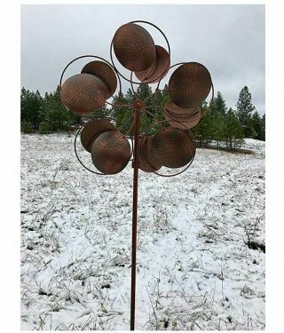 Large Metal Wind Spinners Garden Windmill Outdoor Lawn Decor Kinetic Art Vintage 4