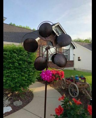 Large Metal Wind Spinners Garden Windmill Outdoor Lawn Decor Kinetic Art Vintage 5