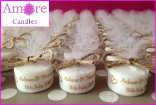 Personalised Vintage Style Tealight Candles Wedding Favours (set Of 225)