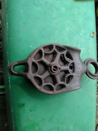 Vintage Hay Trolley Pulley 10 1/2 Long 4 1/2 Dia