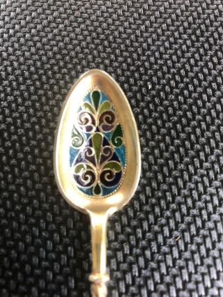 - DAVID ANDERSEN NORWEGIAN STERLING SILVER GILT PLIQUE - A - JOUR DEMITASSE SPOON 2