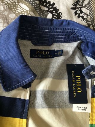 Rare NWT Polo Ralph Lauren Men ' s Vtg CP 93 Regatta Jacket striped Sz M 4